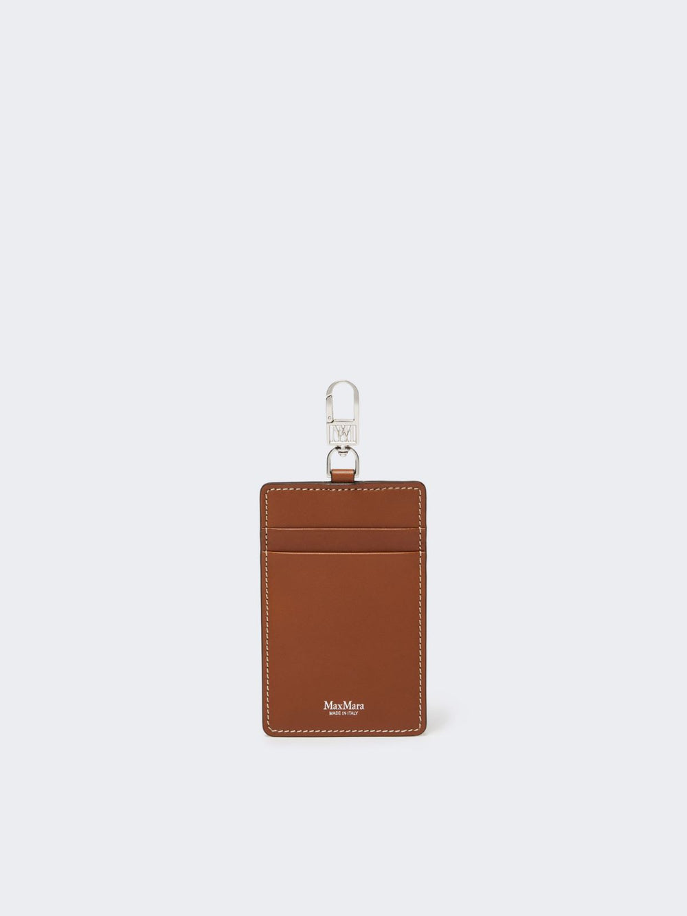 Leather badge holder - Amber brown