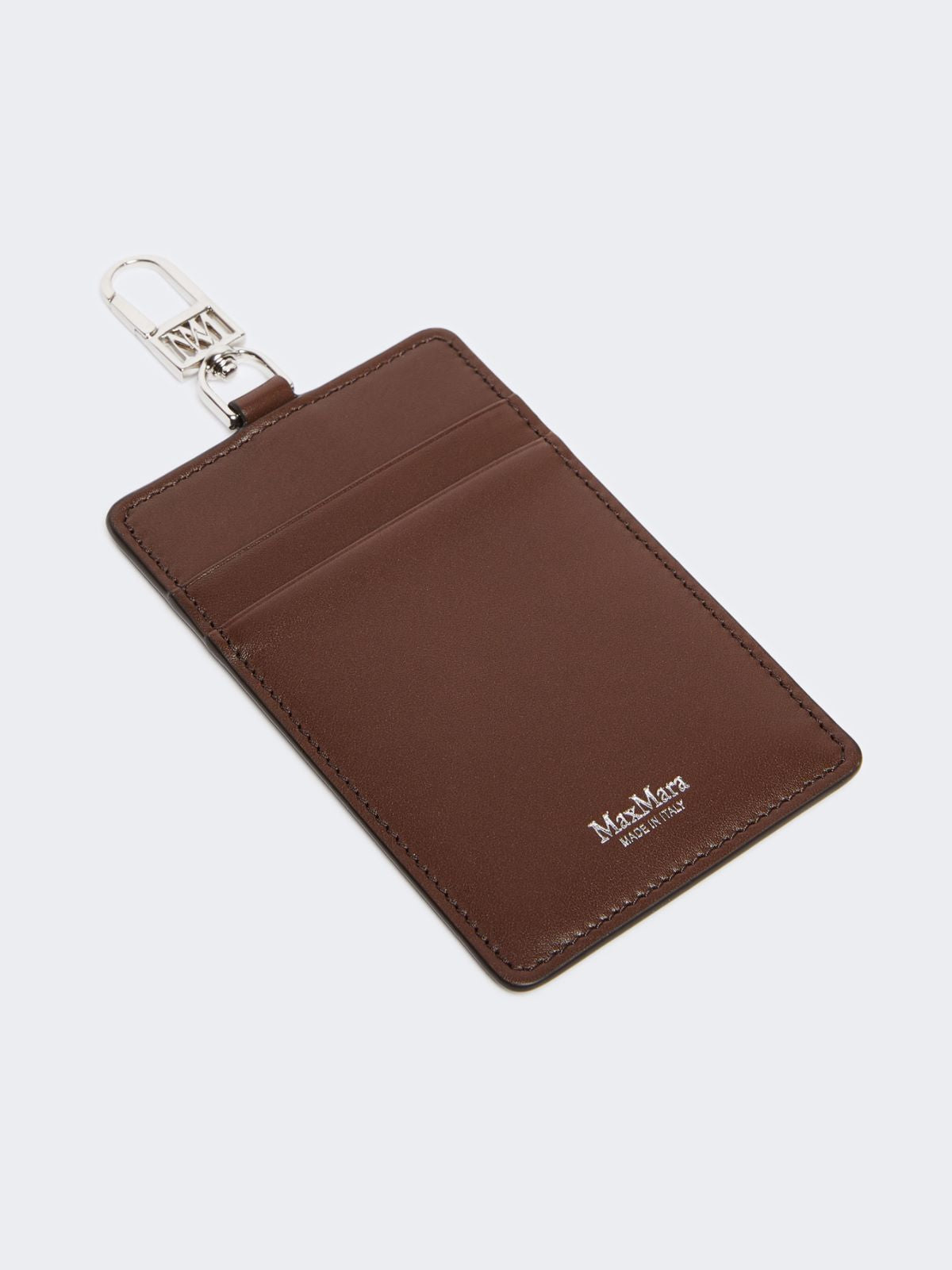 Leather badge holder - Cocoa