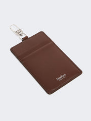 Leather badge holder - Cocoa