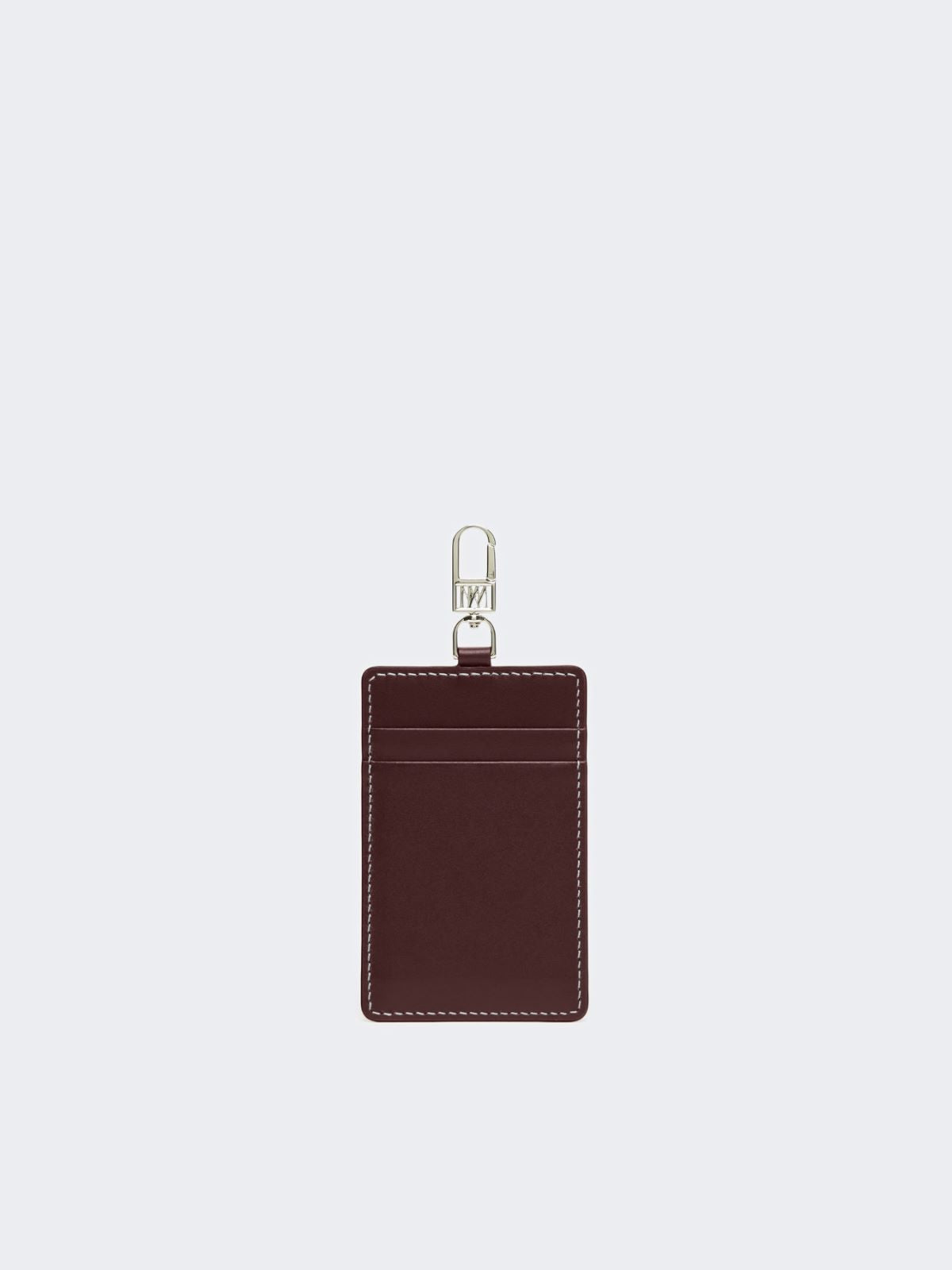 Leather badge holder - Bordeaux