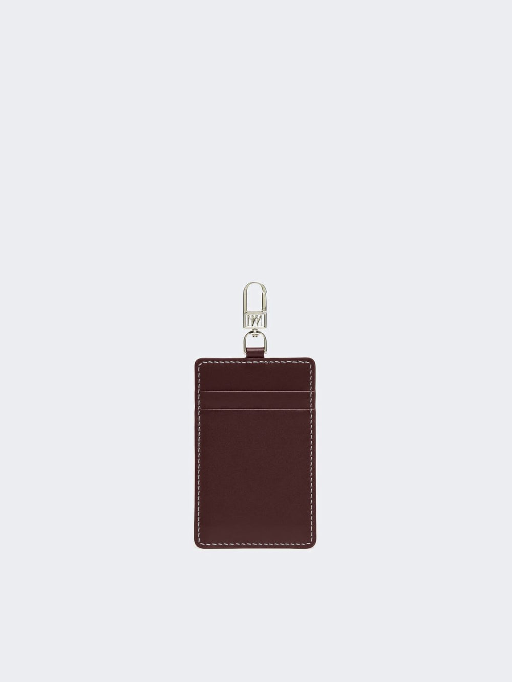Leather badge holder - Bordeaux