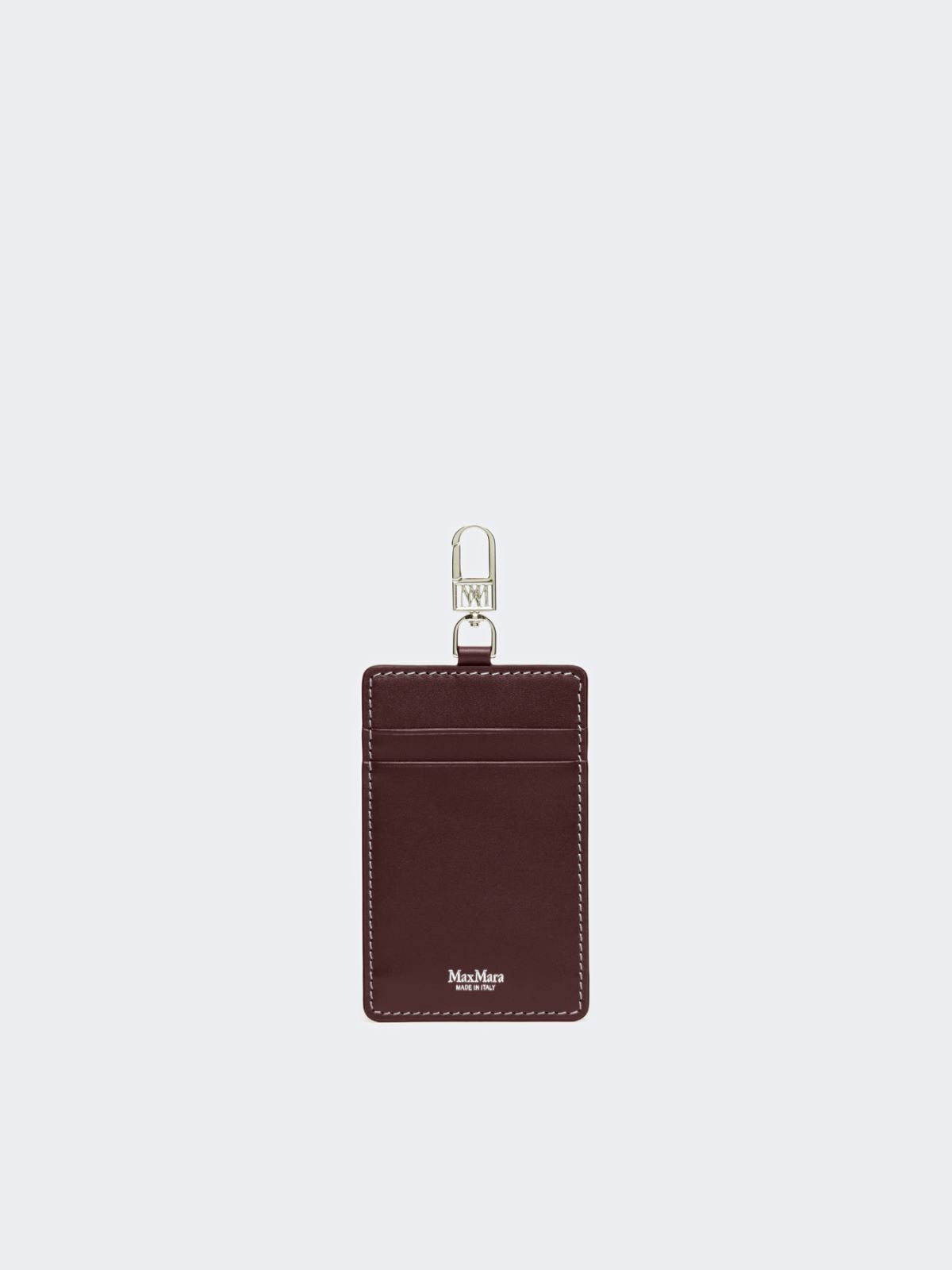 Leather badge holder - Bordeaux