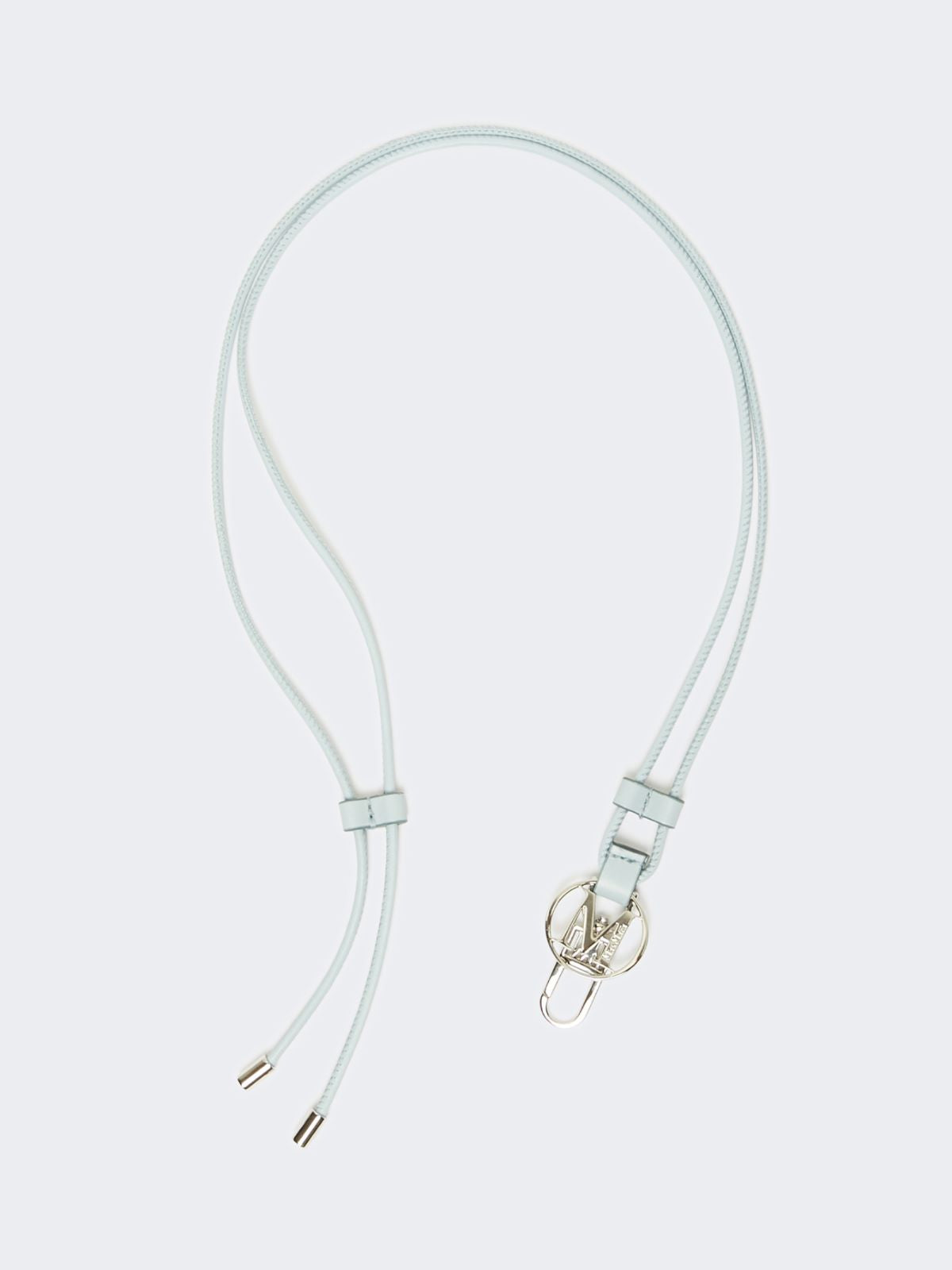 Leather Monogram strap with pendant detail - Sky blue