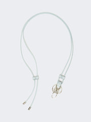 Leather Monogram strap with pendant detail - Sky blue