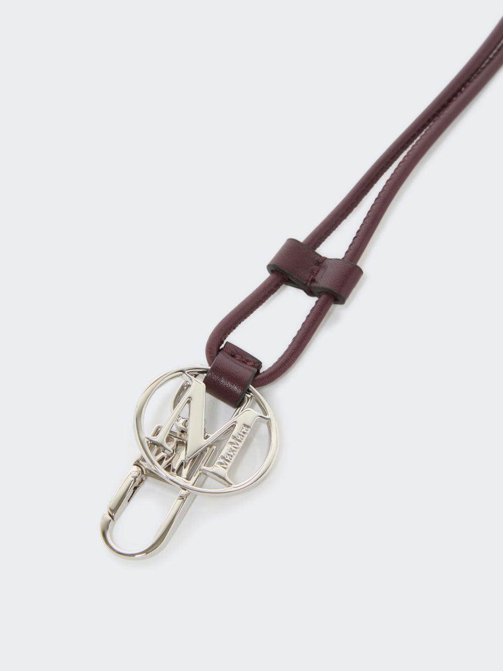 Leather Monogram strap with pendant detail - Bordeaux