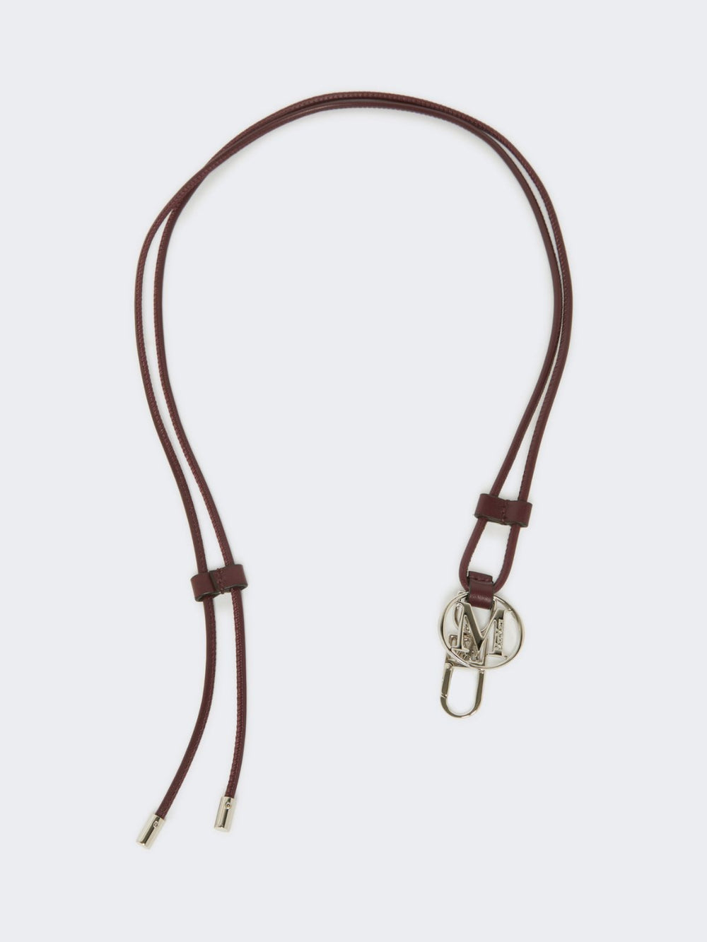 Leather Monogram strap with pendant detail - Bordeaux