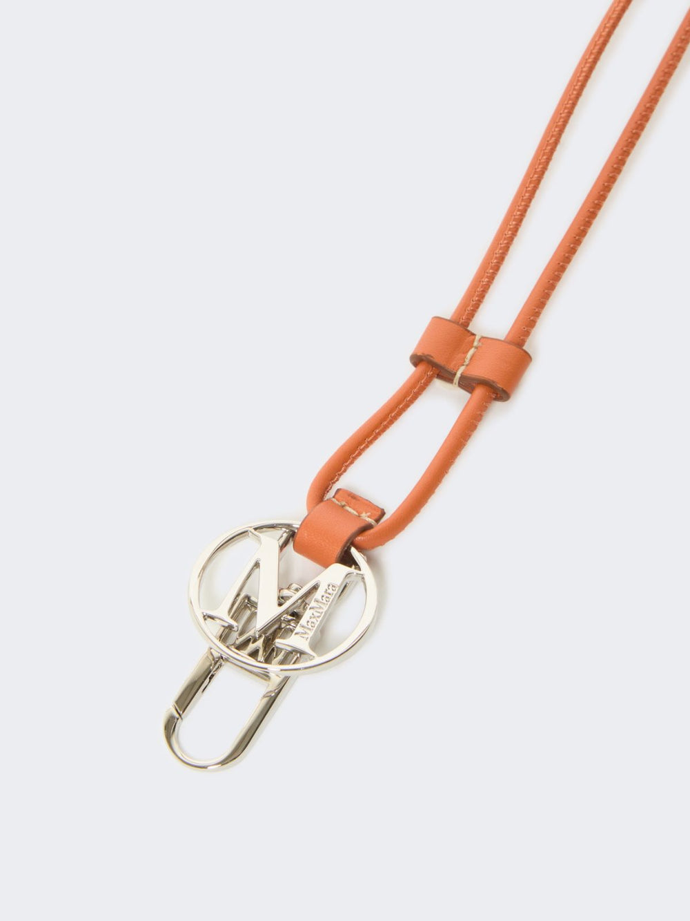Leather Monogram strap with pendant detail - Tangerine
