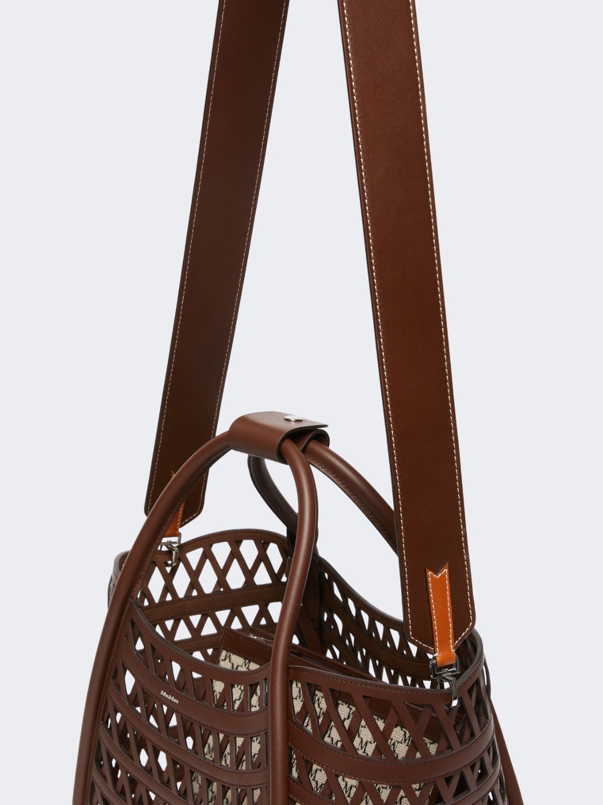 Leather shoulder strap - Cocoa