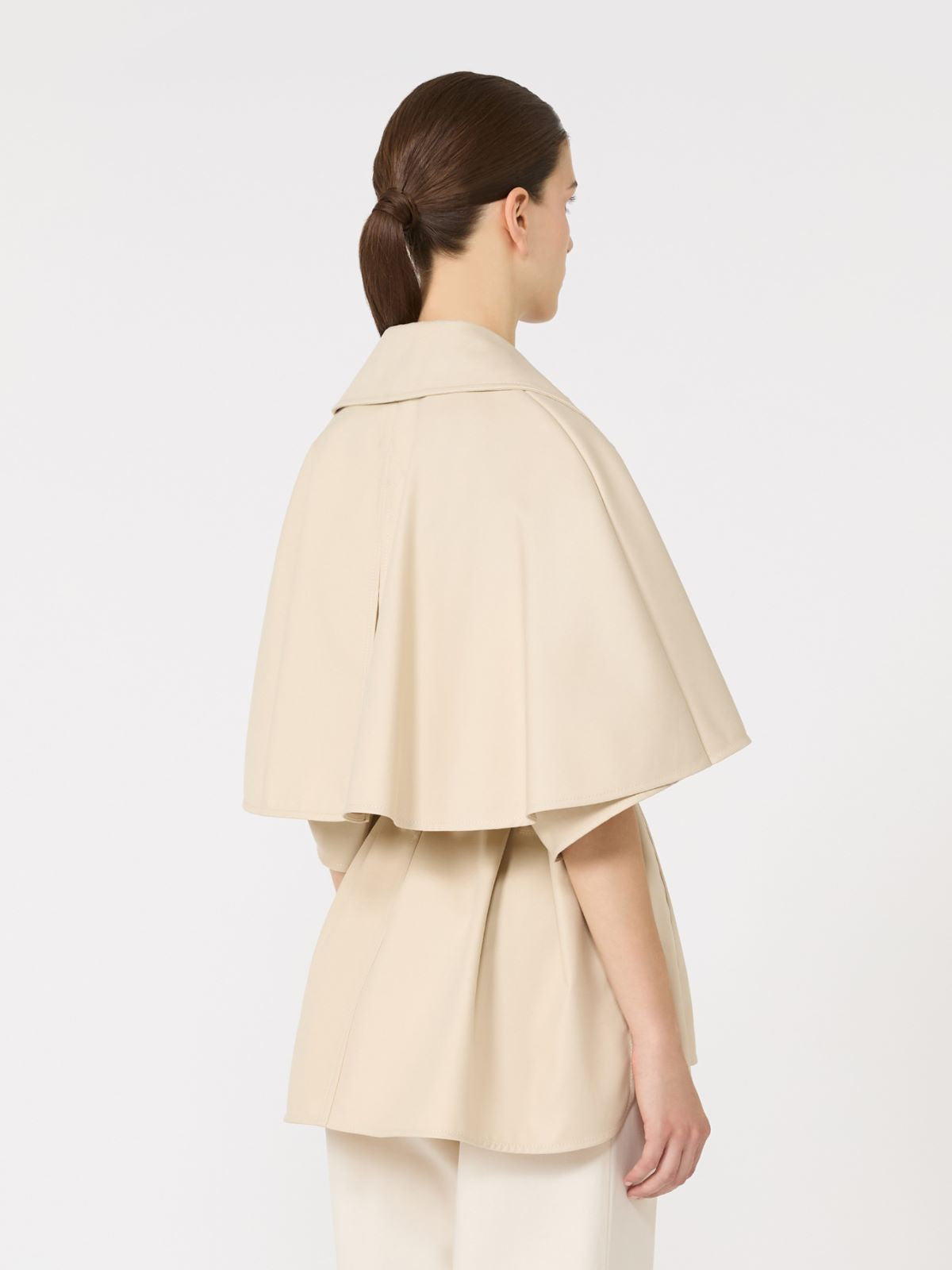 Water-repellent gabardine cloak - Natural