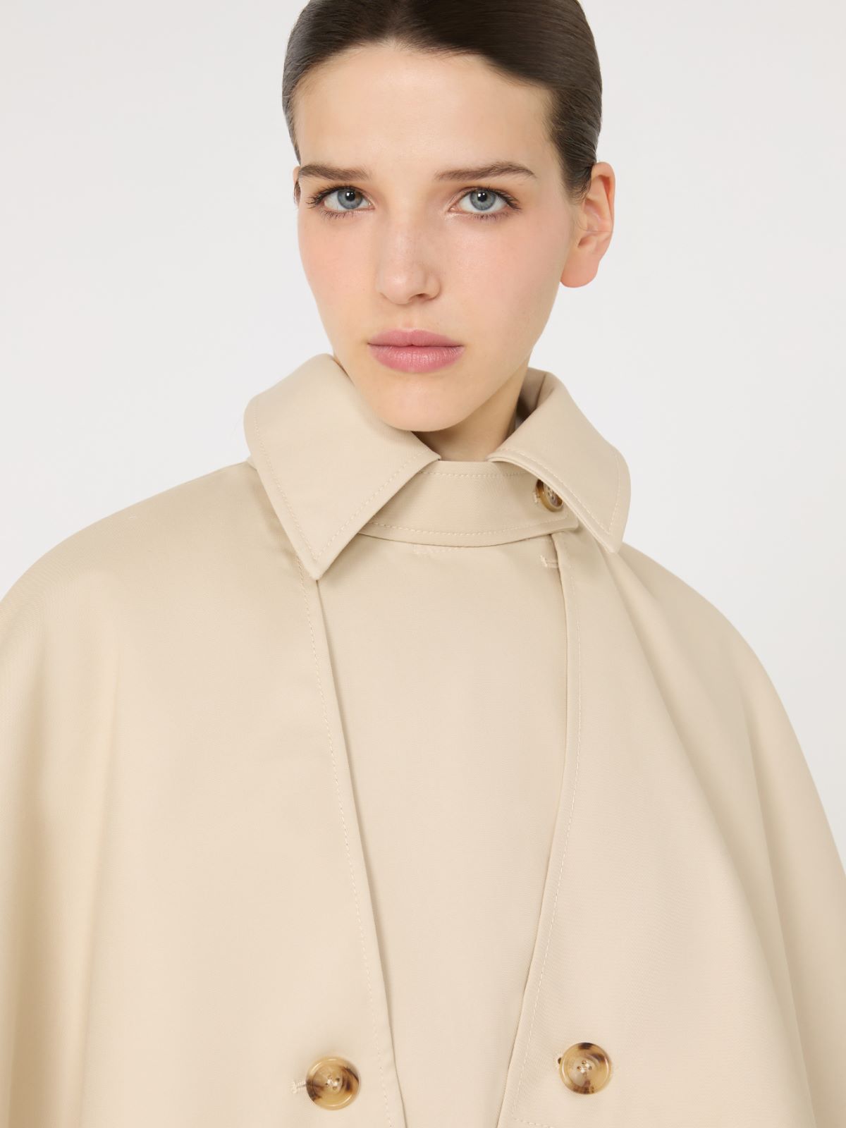 Water-repellent gabardine cloak - Natural