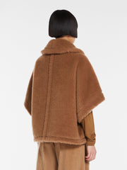 Teddy fabric short cape - Camel