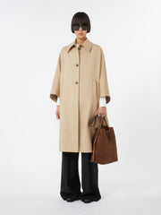 Long water-repellent cotton cloak - Sand