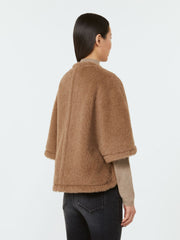 Alpaca and cashmere Teddy cape - Bronze