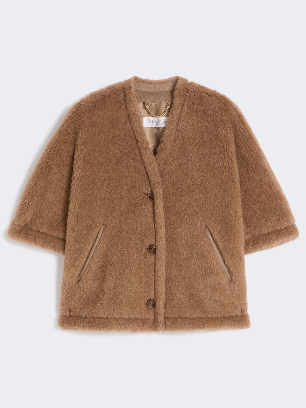 Alpaca and cashmere Teddy cape - Bronze