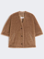 Alpaca and cashmere Teddy cape - Bronze