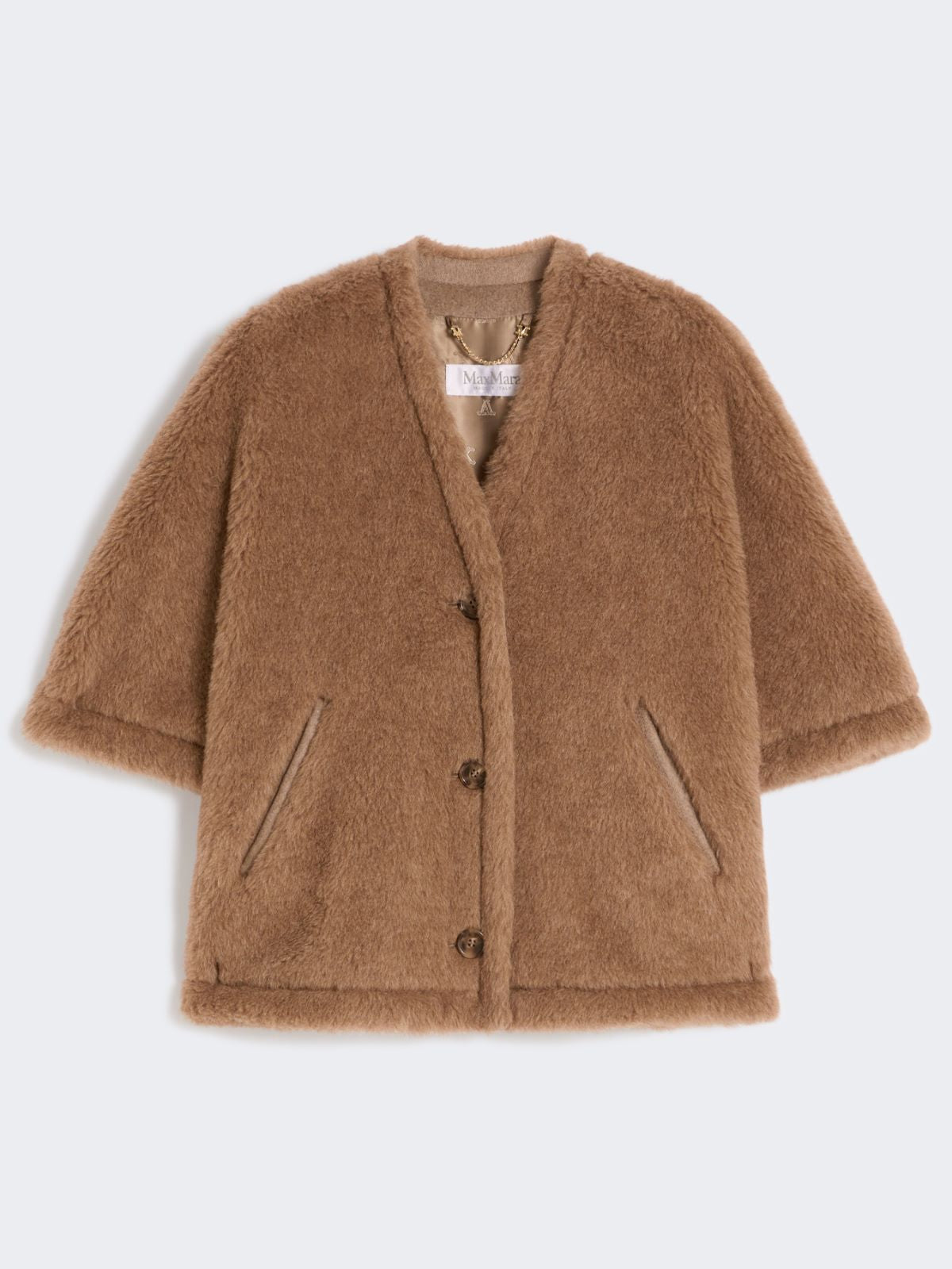 Alpaca and cashmere Teddy cape - Bronze