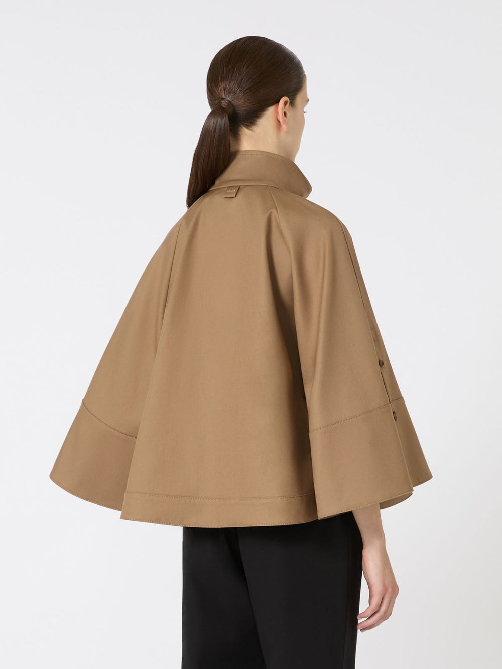 Cropped water-repellent gabardine cloak - Colonial