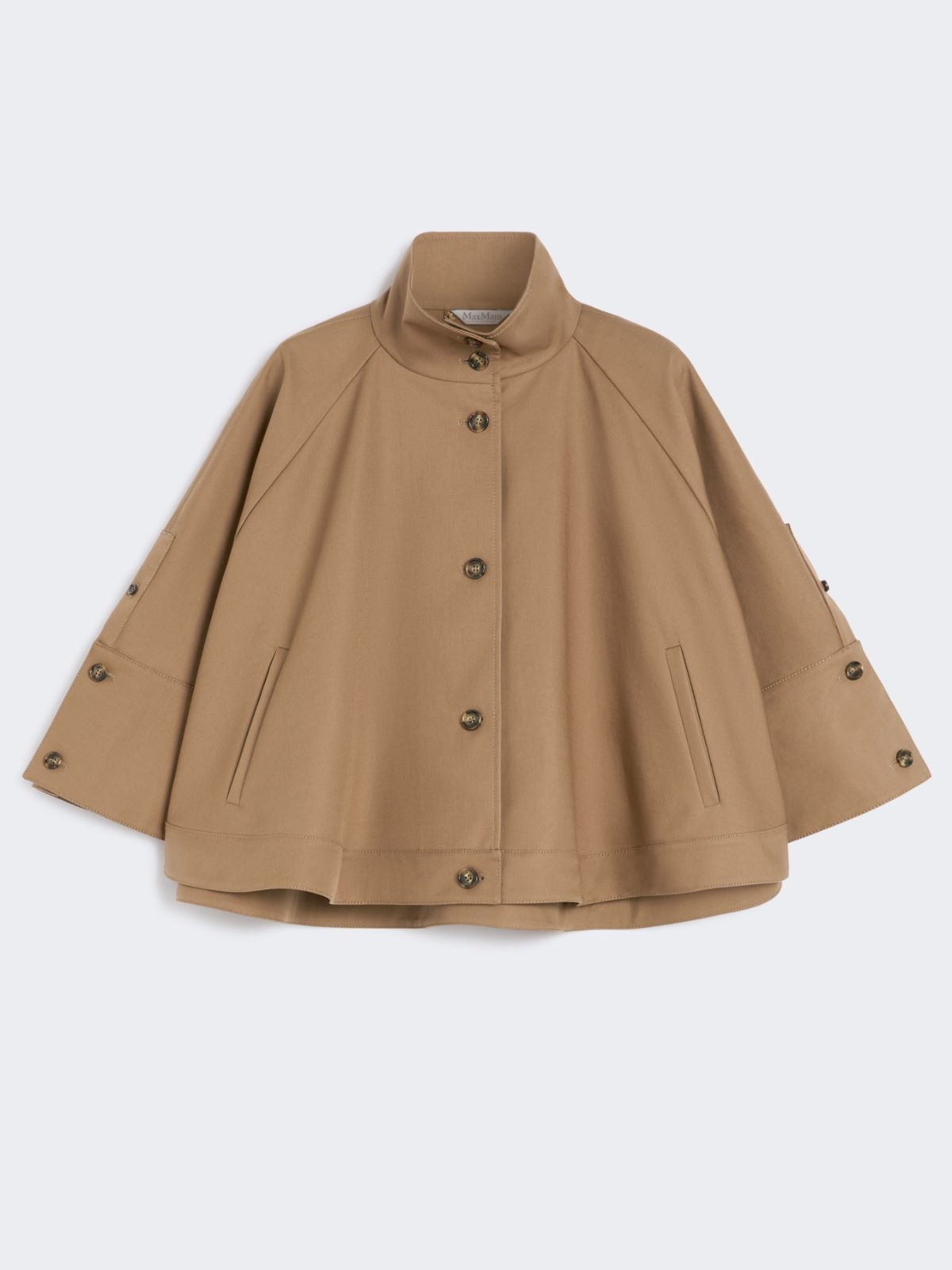 Cropped water-repellent gabardine cloak - Colonial