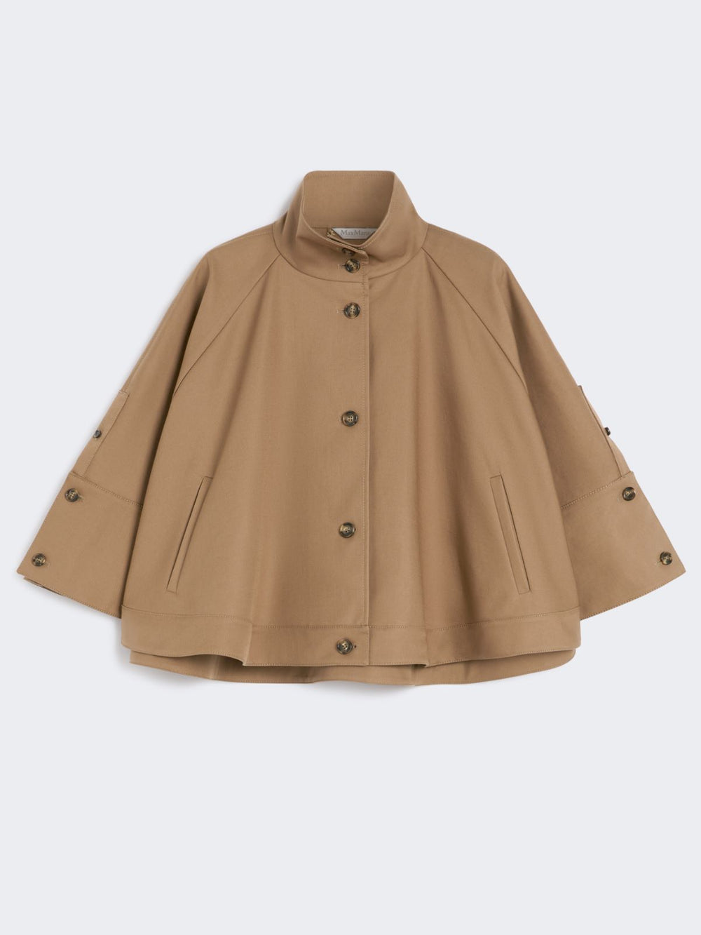 Cropped water-repellent gabardine cloak - Colonial