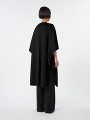 Long cape in cashmere drap - Black