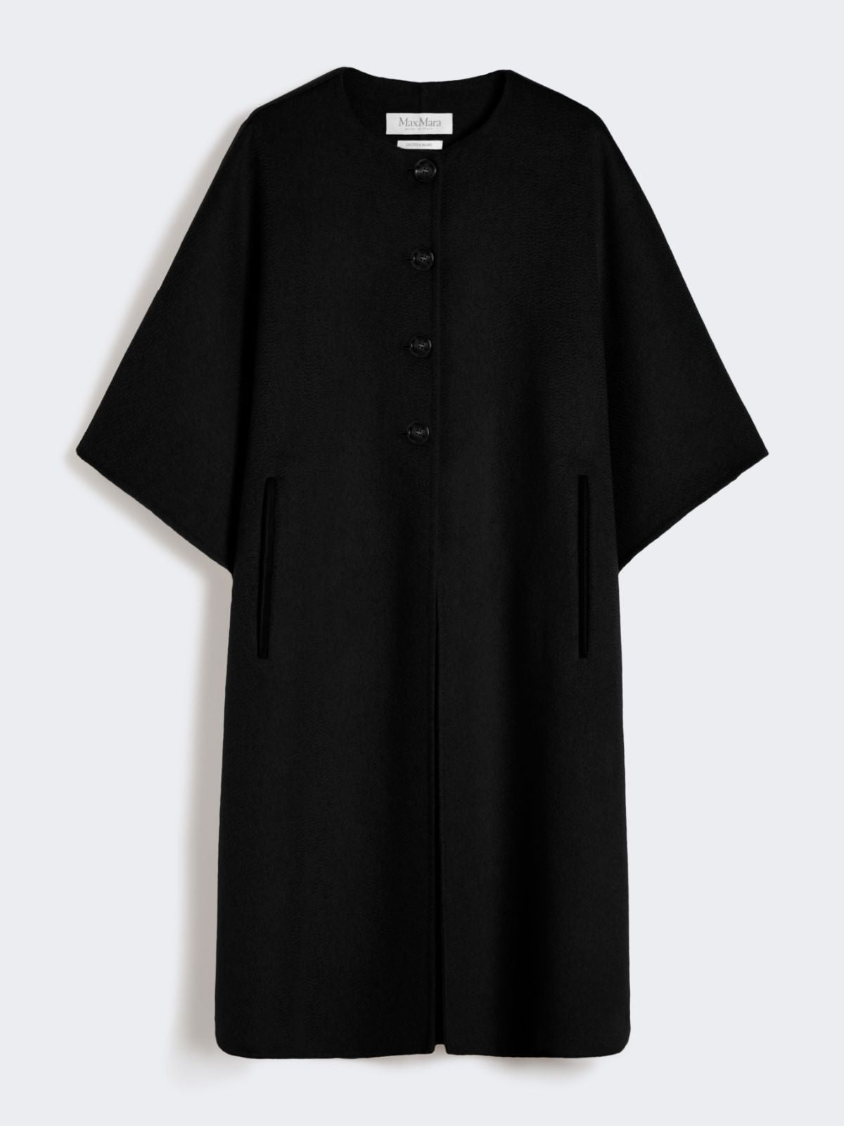 Long cape in cashmere drap - Black