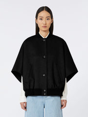 Lightweight cashmere cape - Black