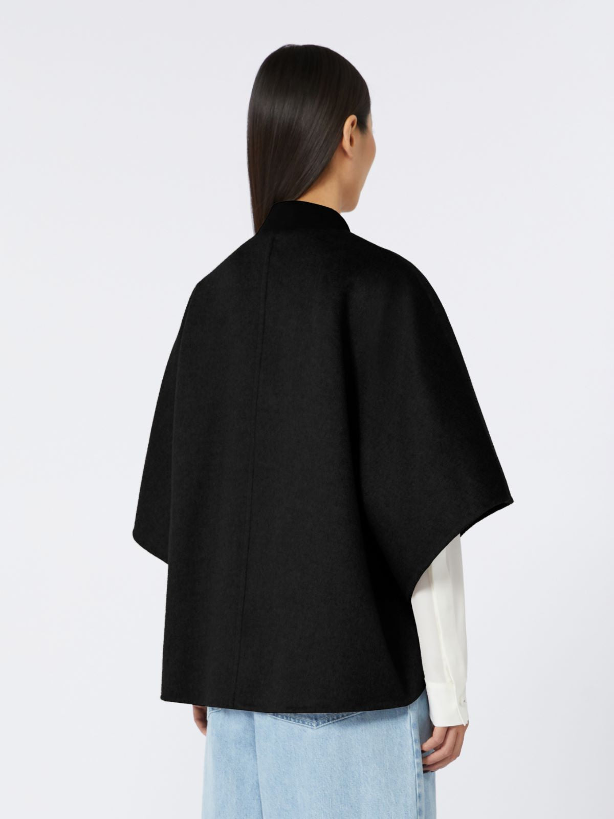 Lightweight cashmere cape - Black