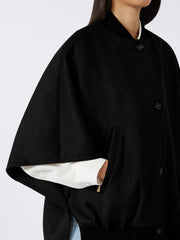 Lightweight cashmere cape - Black