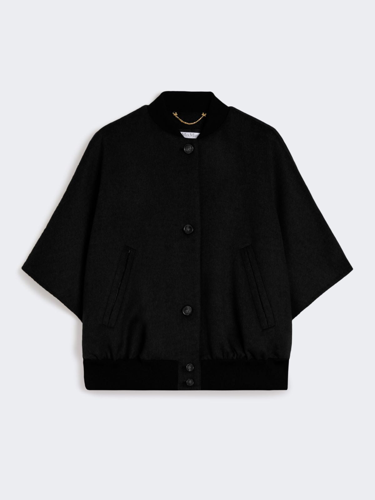 Lightweight cashmere cape - Black