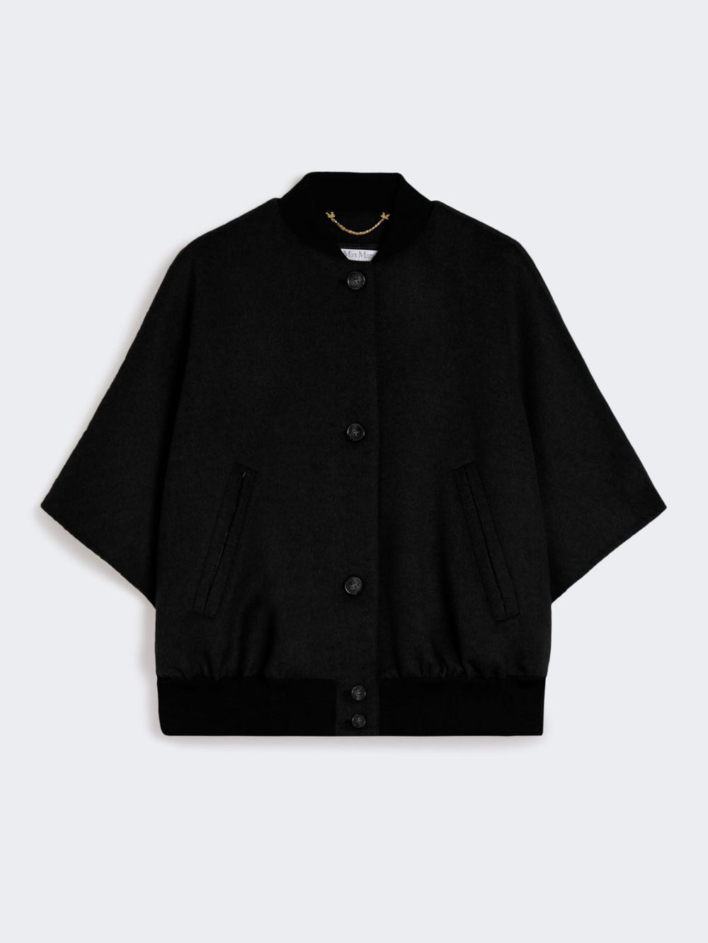 Lightweight cashmere cape - Black