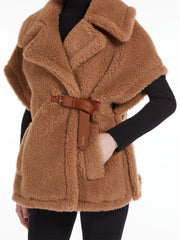 Teddy fabric cape - Camel