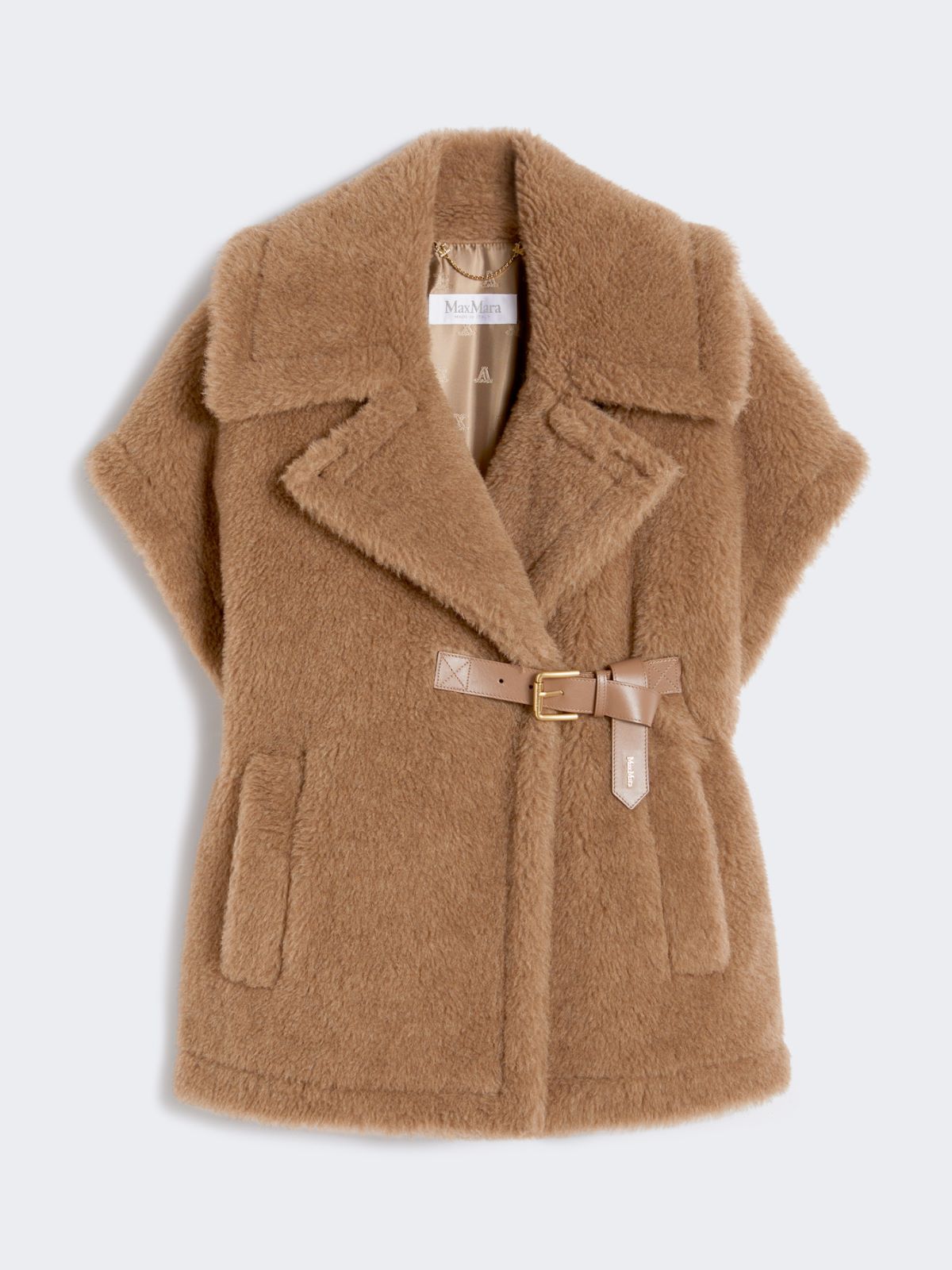 Alpaca and cashmere Teddy cape - Bronze