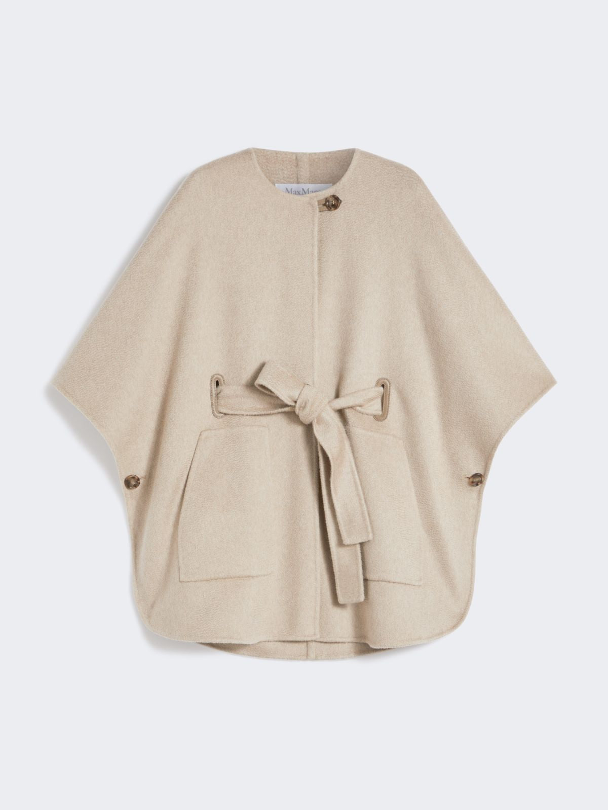 Cashmere cape with belt - Beige