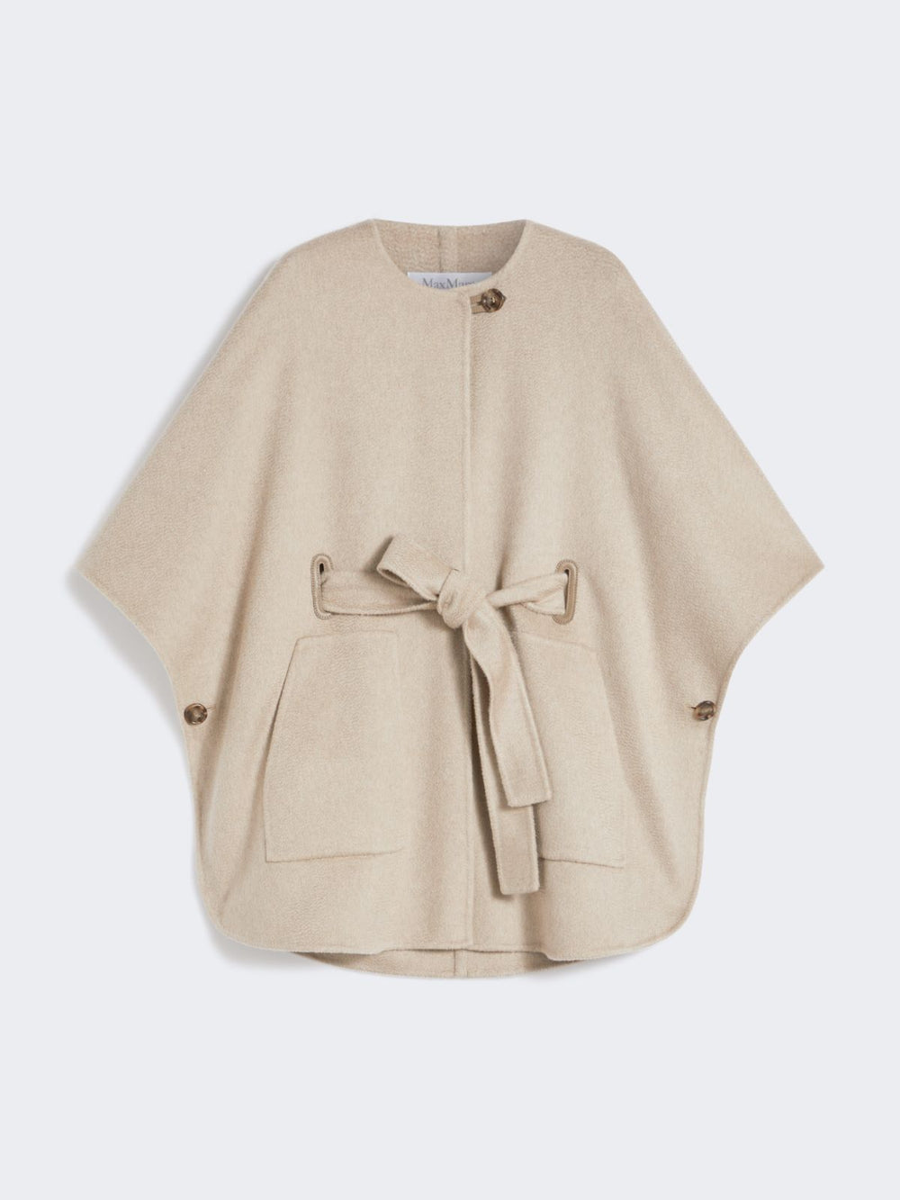 Cashmere cape with belt - Beige