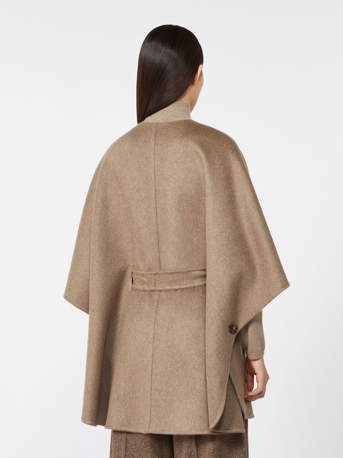 Cashmere cape with belt - Brown
