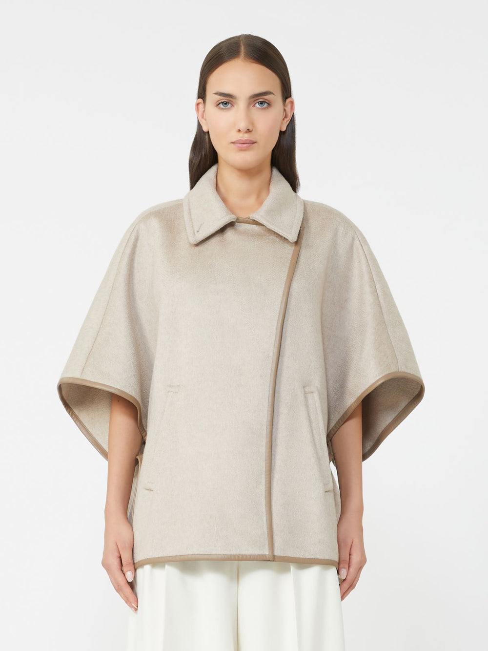 Cashmere zibeline cape - Beige