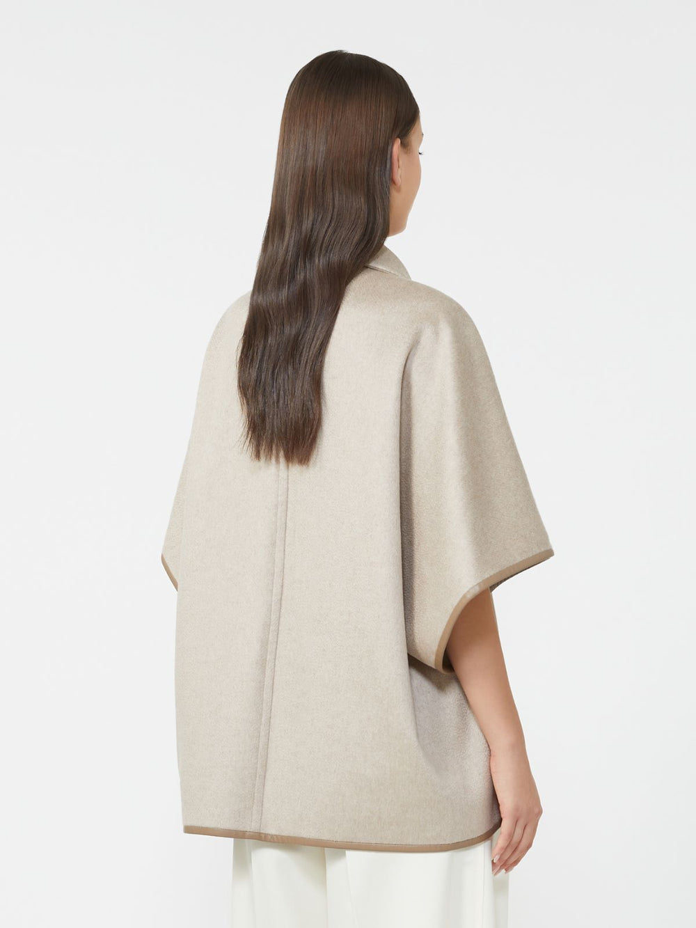 Cashmere zibeline cape - Beige