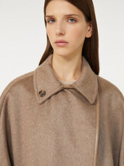 Cashmere zibeline cape - Brown