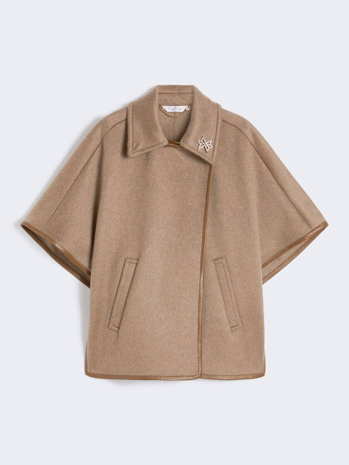 Cashmere zibeline cape - Brown