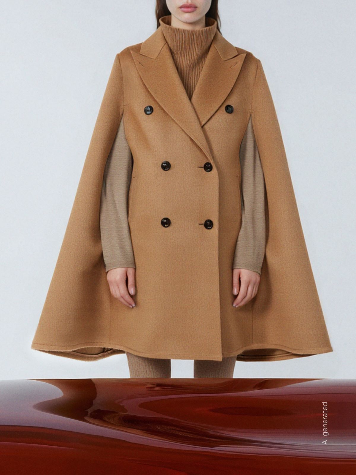 Camel drap cape - Camel