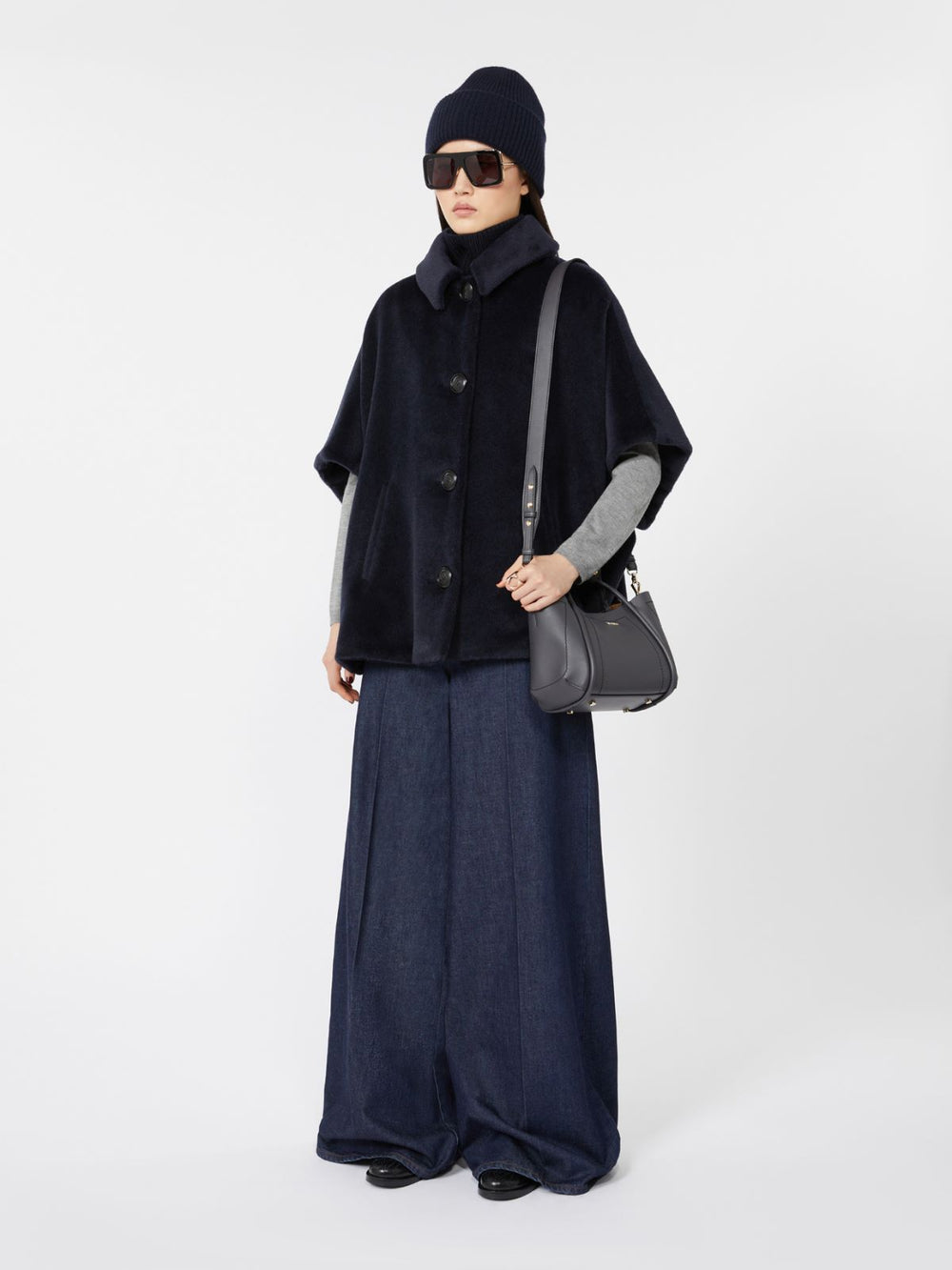 Alpaca cape - Ultramarine