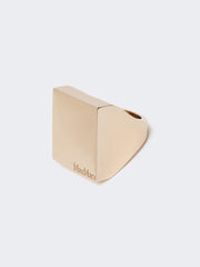 Square ring with logo - Gold