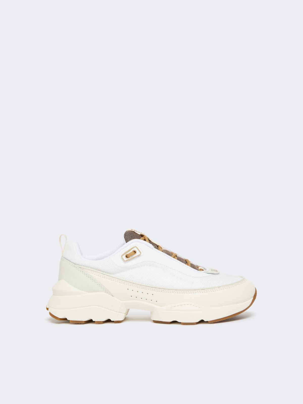 Running shoes in technical fabric and leather - Optical white