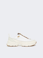 Running shoes in technical fabric and leather - Optical white