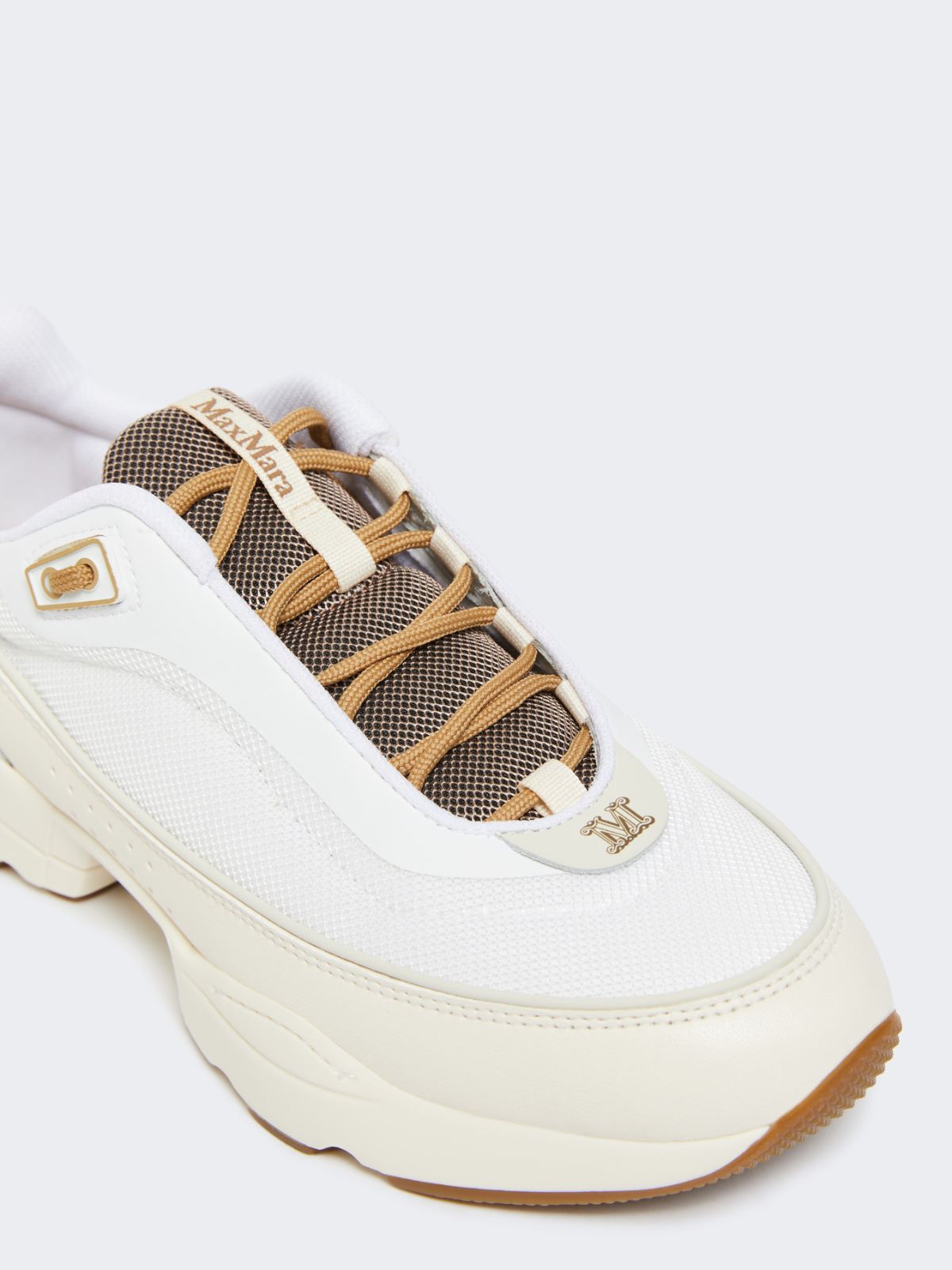 Running shoes in technical fabric and leather - Optical white