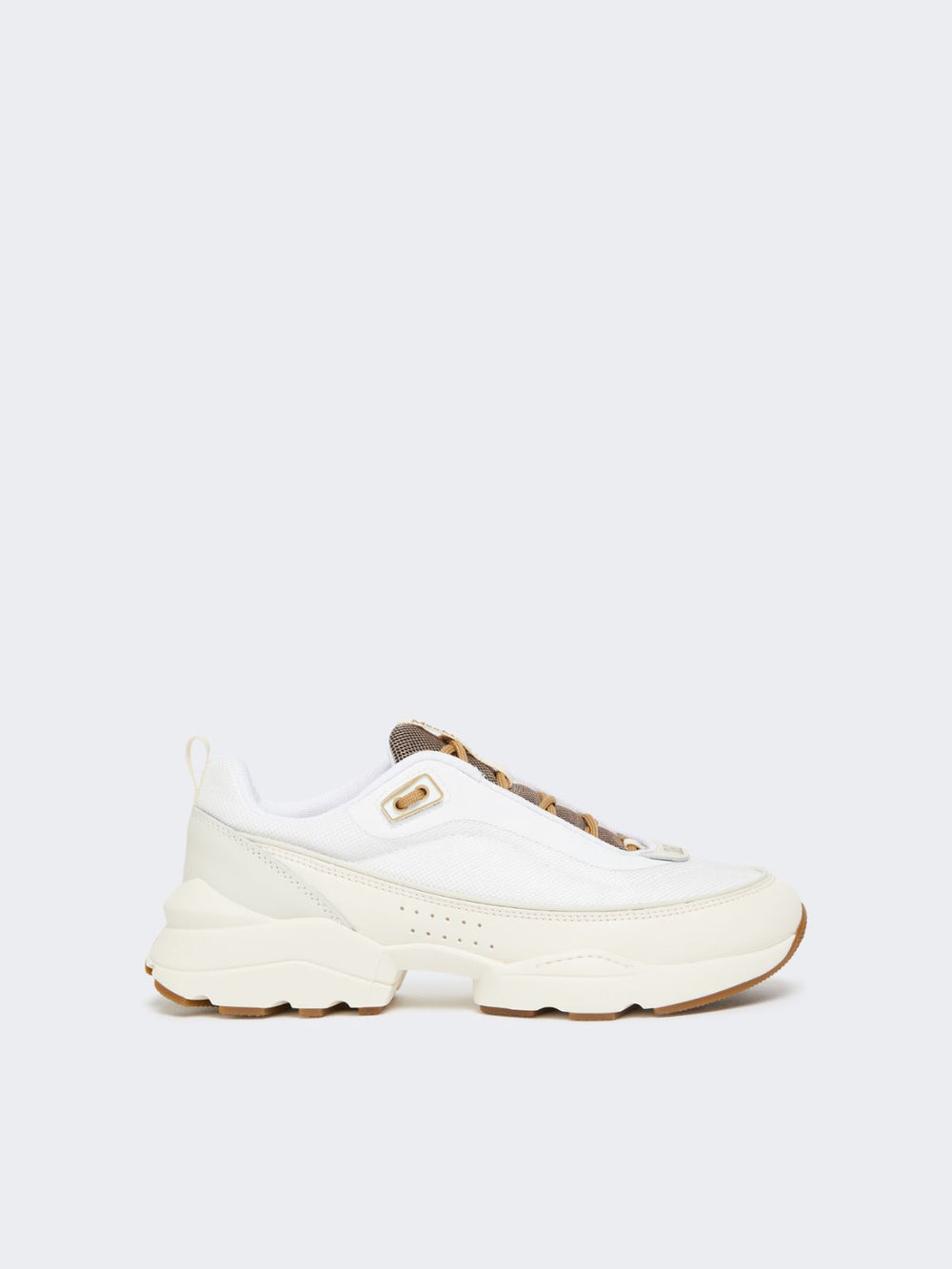 Running shoes in technical fabric and leather - Optical white