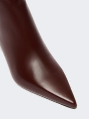 Zip-up leather ankle boots - Bordeaux