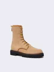 Water-repellent camel combat boots - Camel