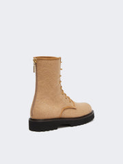 Water-repellent camel combat boots - Camel
