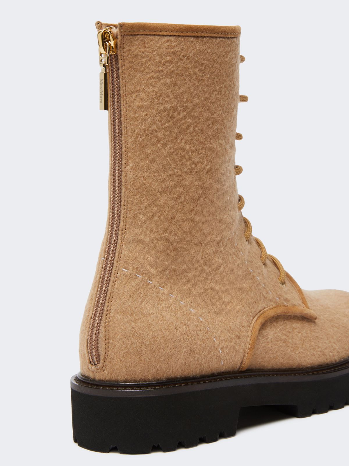 Water-repellent camel combat boots - Camel